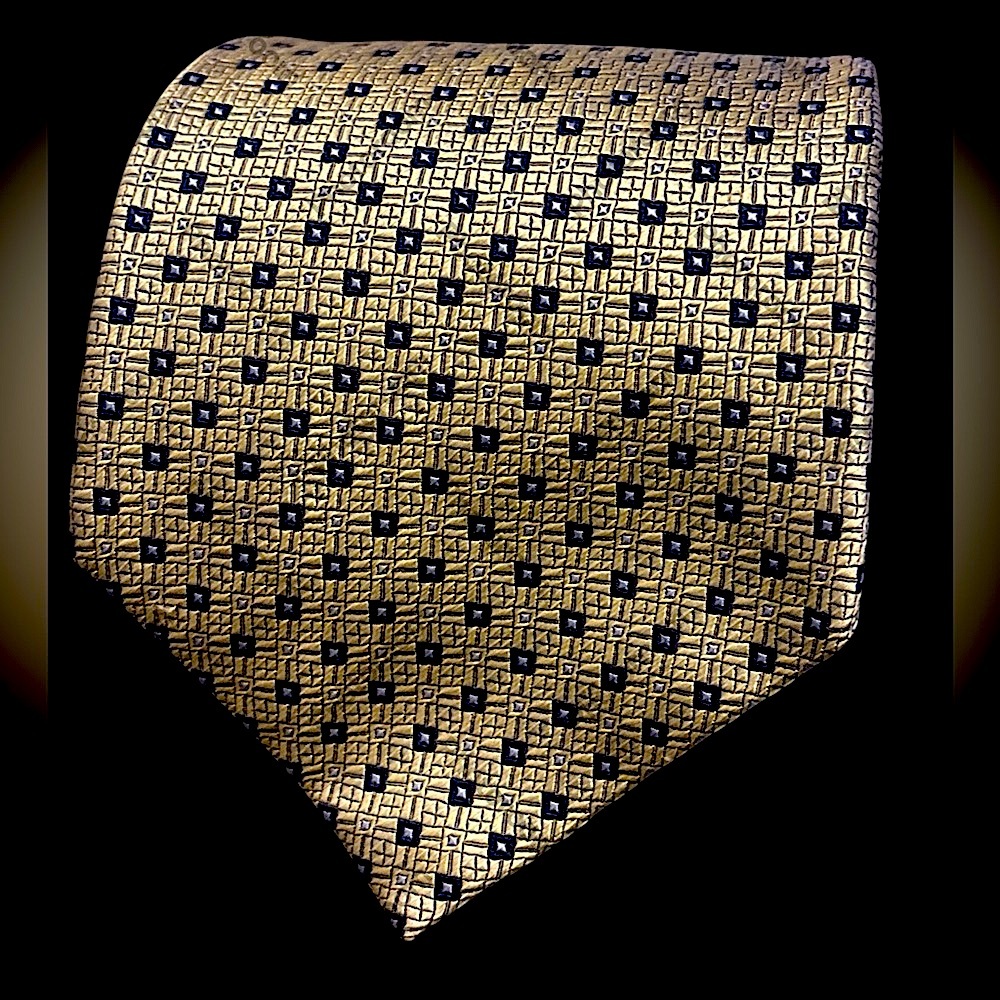 Bruno Piatelli Gold and Grey Patterned Tie